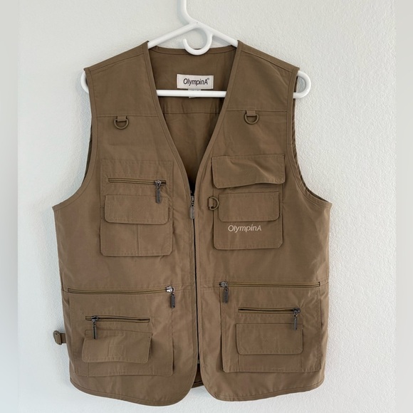 Men's Multiple Pockets Outdoor Fishing Vest Retro Durable Work - Picture 17 of 17